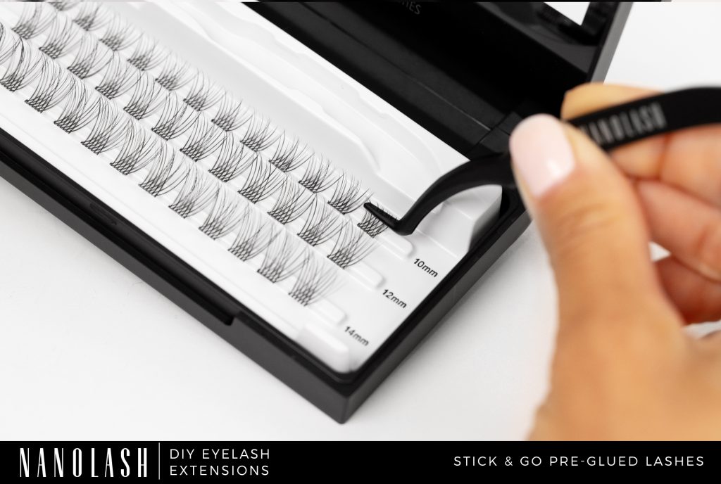 nanolash pestanas en racimo con preadhesivo